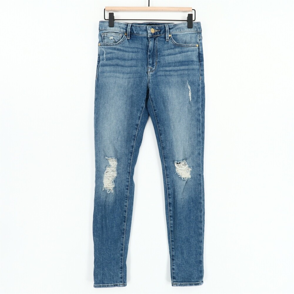 Sanctuary Robbie Jeans Womens 27 Blue Skinny Distressed Stretch Ripped Mid Rise